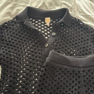 H&M crocheted polo top with shorts